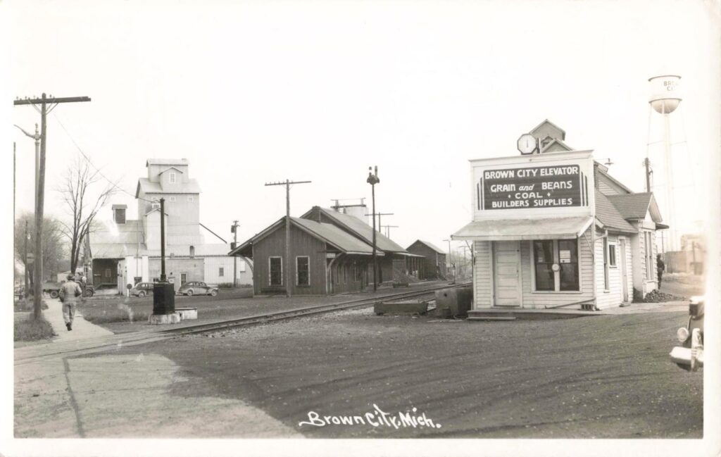 Historic train station and elevator buildings.