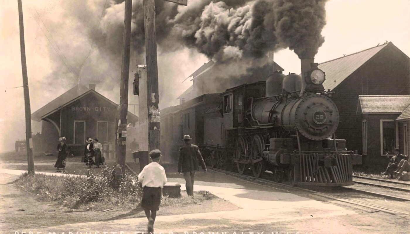 Historic steam train in Brown City