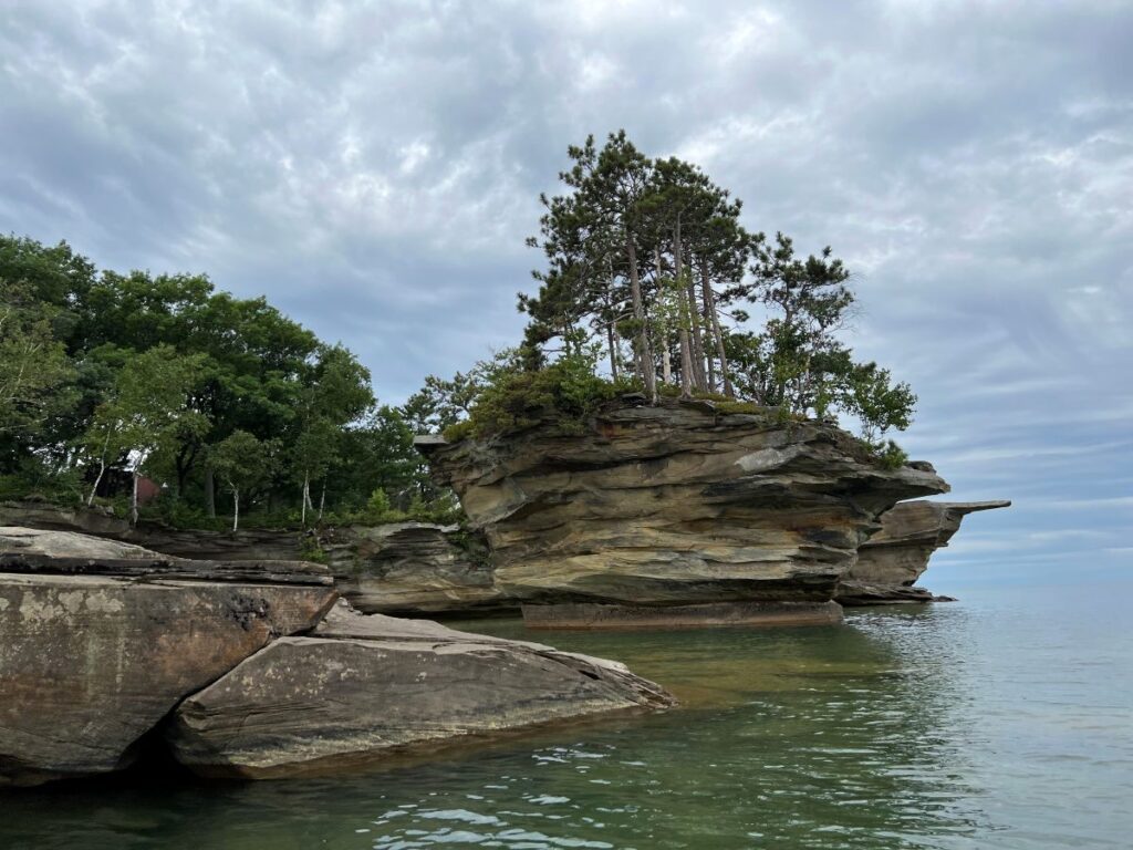 Outside of Turnip Rock on a Cloudy Day