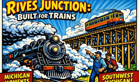 Vintage train poster with vibrant colors