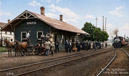 Sparta Michigan PM Depot (Restored and Colorized)