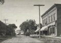 Historic street scene in Olivet, Michigan