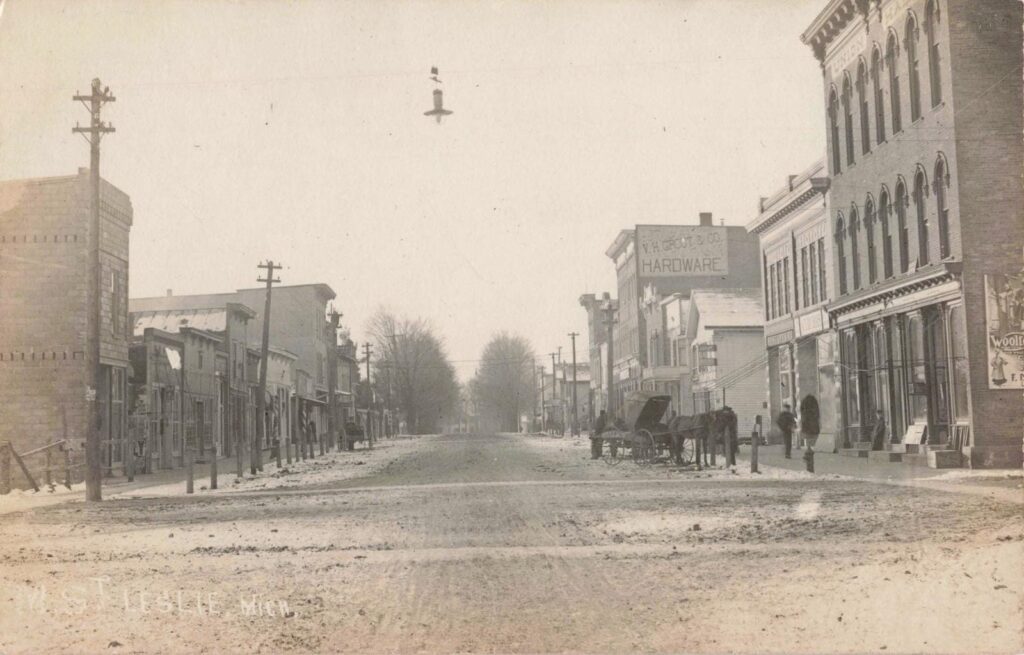 Historic street with horse-drawn carriage