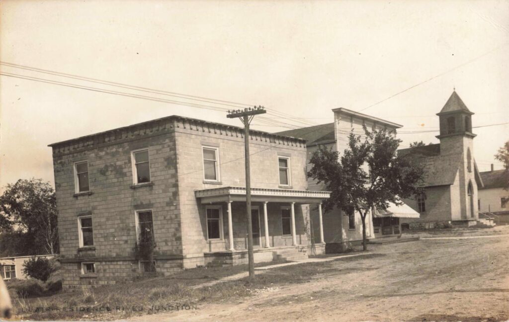 Historic stone building with church