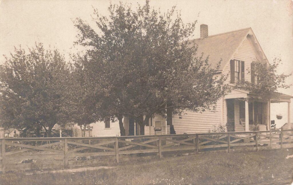 Old house with large trees