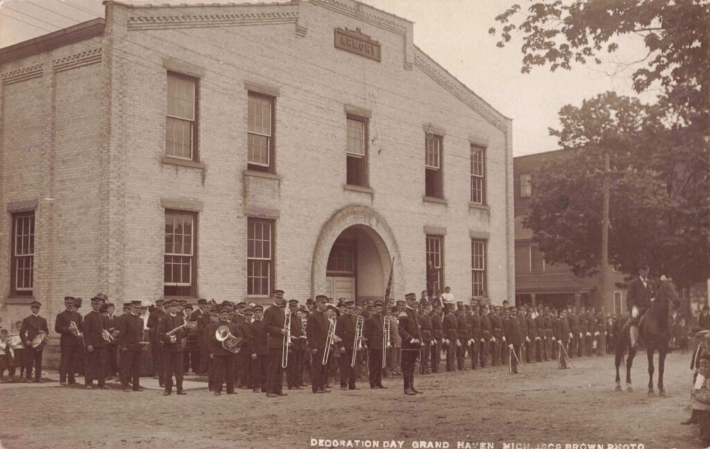 Historical parade with marching band