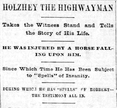 Article about Holzhey the Highwayman