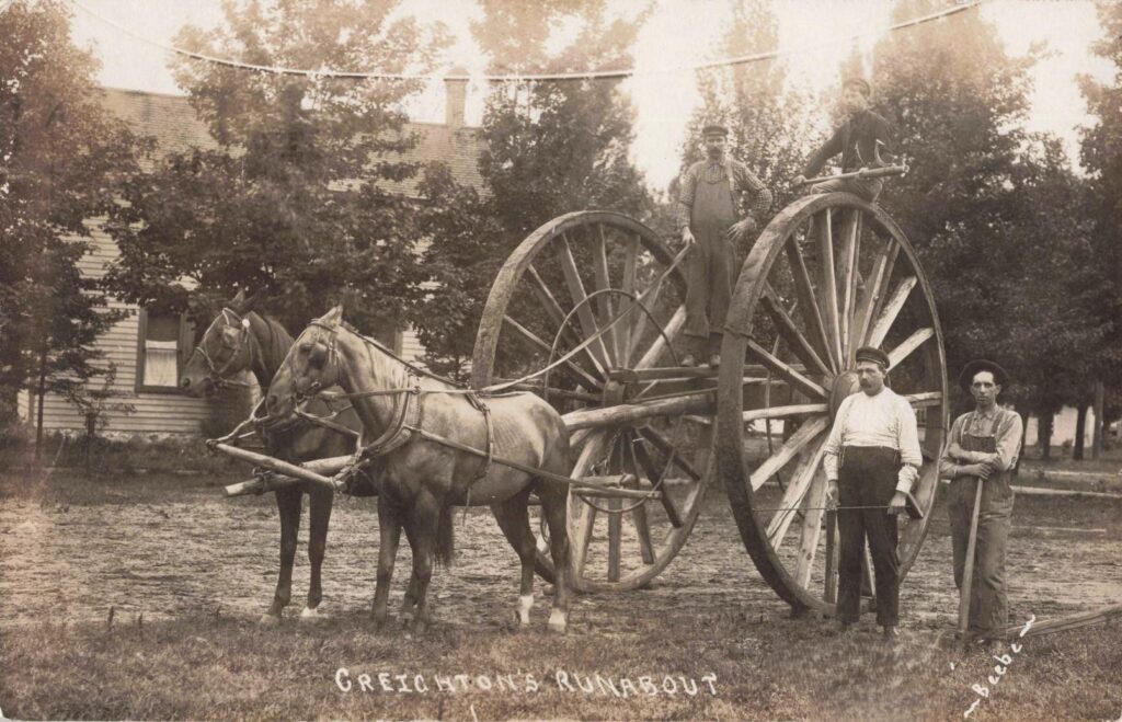 A "runabout" for hauling huge logs out to the forests