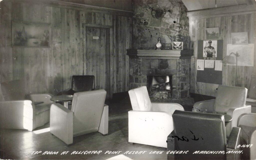 Main lodge and tap room at Alligator Point Resort on Lake Gogebic near Marenisco, Michigan.