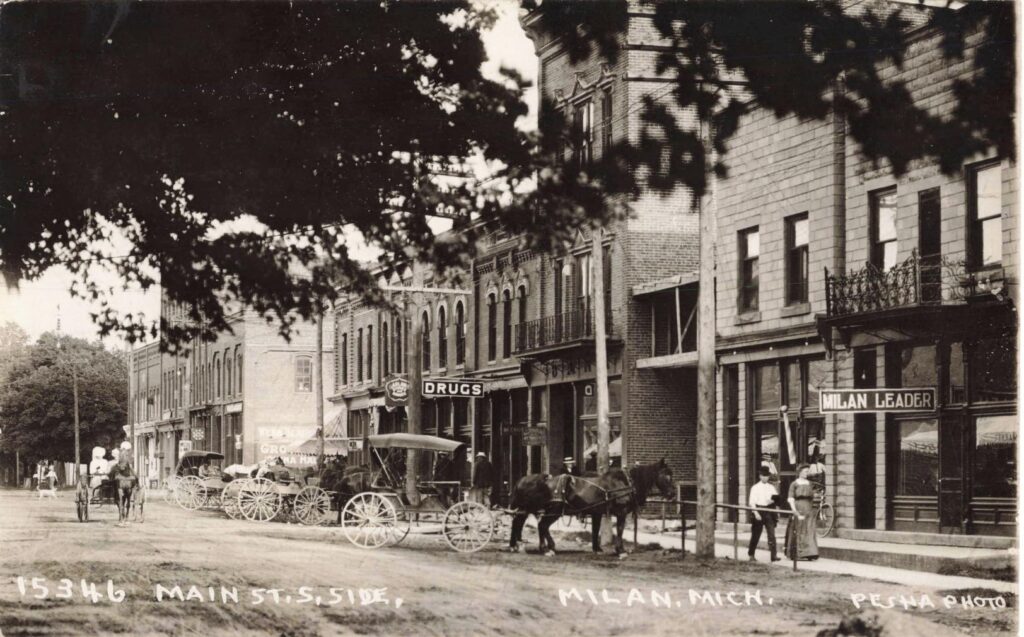 Main Street, Milan, Michigan, looking southeast