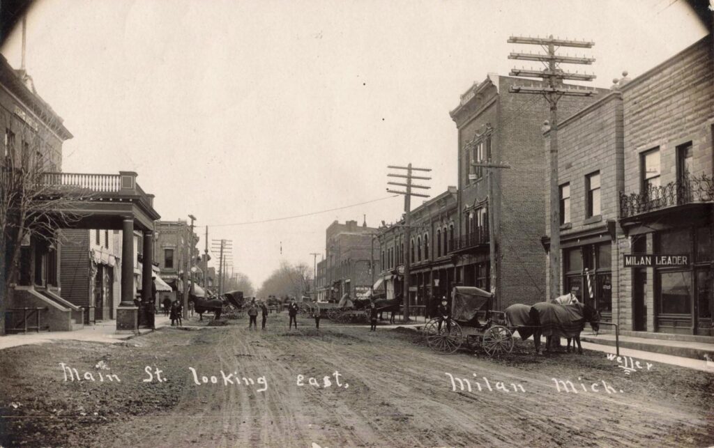  Main Street, Milan, Michigan, looking east
