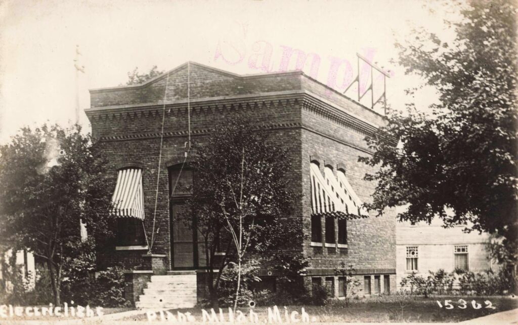 Electric LIght Plant Milan Michigan c1900