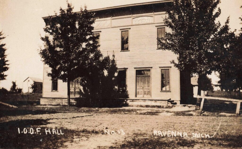 IOOF Hall Ravenna Michigan early 1900s fraternal building community organization