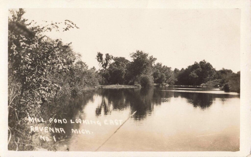Ravenna Michigan mill pond early industry water power Muskegon County history