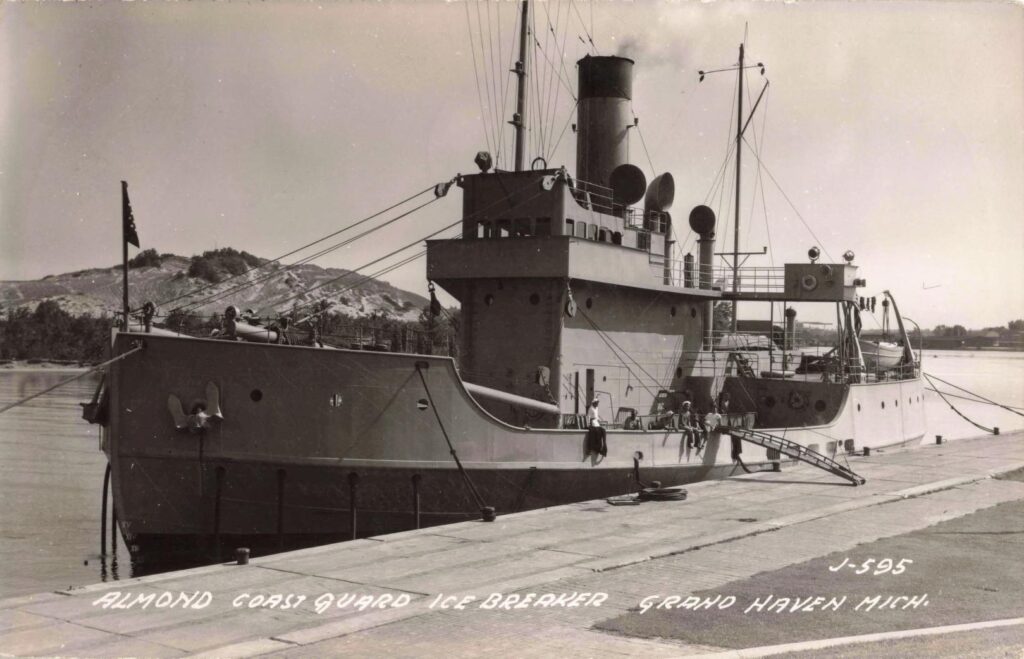 Coast Guard icebreaker docked in Michigan