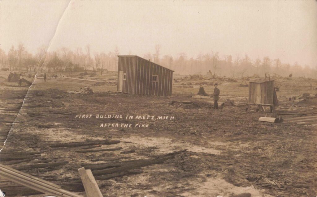 First Building in Metz, Mich. after the fire