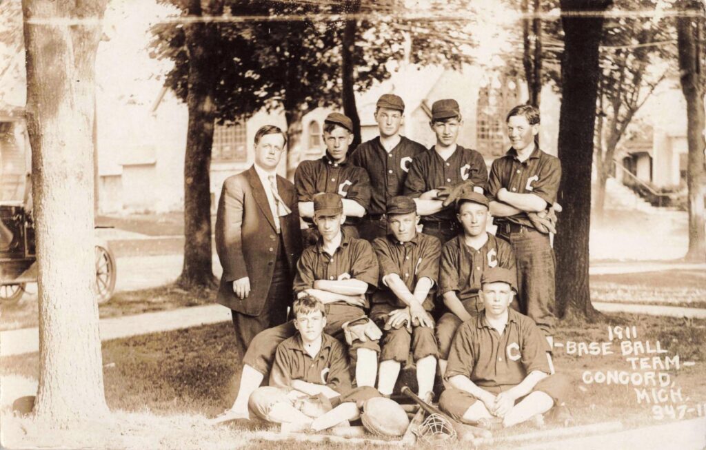 1911 baseball team, Concord, Mich. — The team gave the village a shared identity and public pride.
