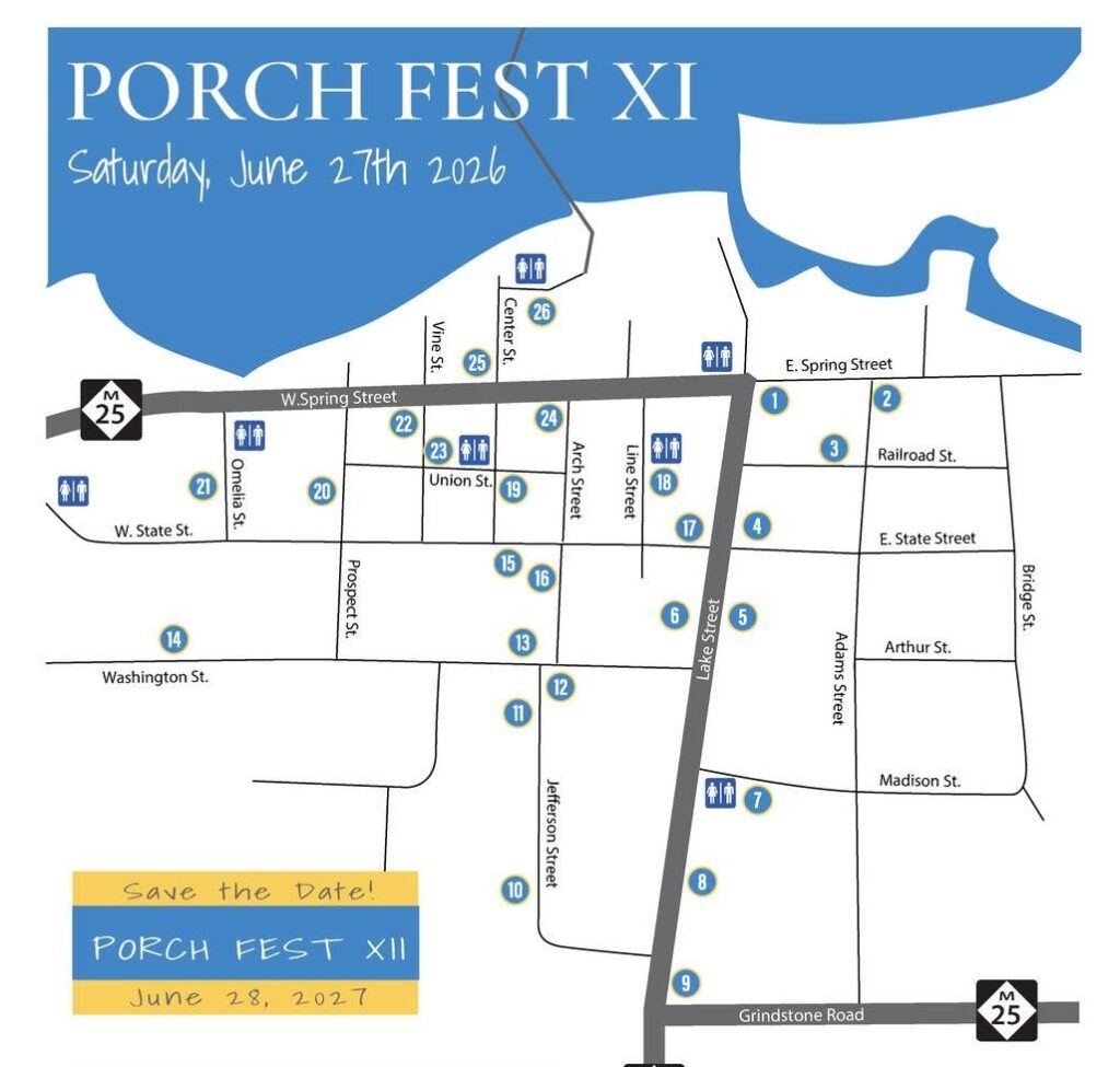 Map of Porch Fest XI locations