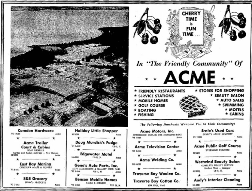 Advertisement for Acme community businesses