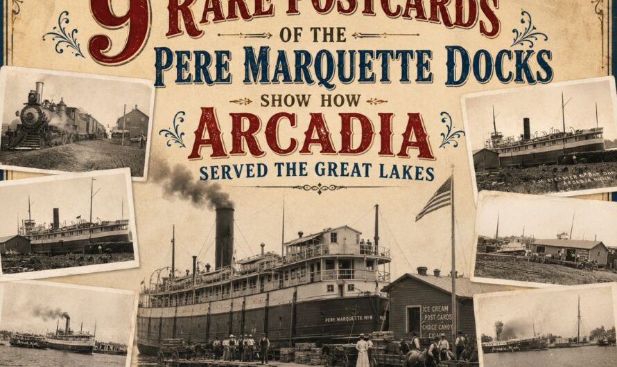 9 Rare Postcards of the Pere Marquette Docks Show How Arcadia Served The Great Lakes In the Early 1900s