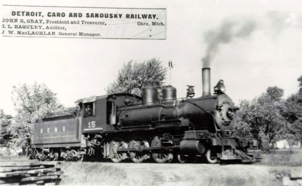 Detroit, Caro and Sandusky Railway locomotive.