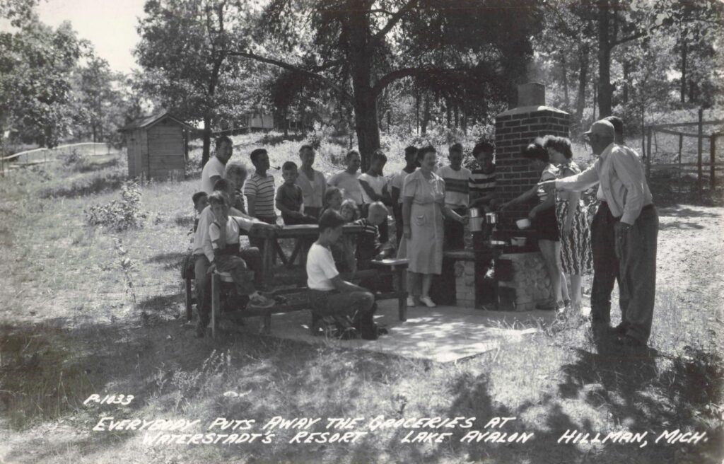 Families and guests at Lake Avalon show how recreation became part of the village economy.