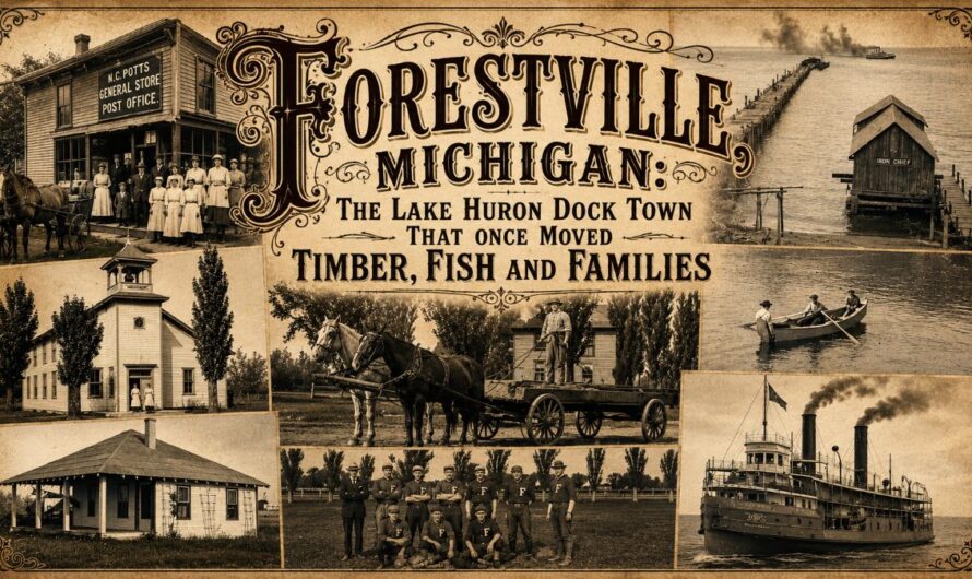 History of Forestville, Michigan – The Huge 1800s Lake Huron Dock Town That Once Moved Timber, Fish and Families
