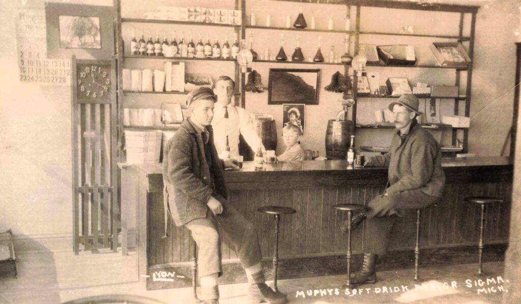 Murphy’s Soft Drink Parlor shows that Sigma supported local business and daily town life.