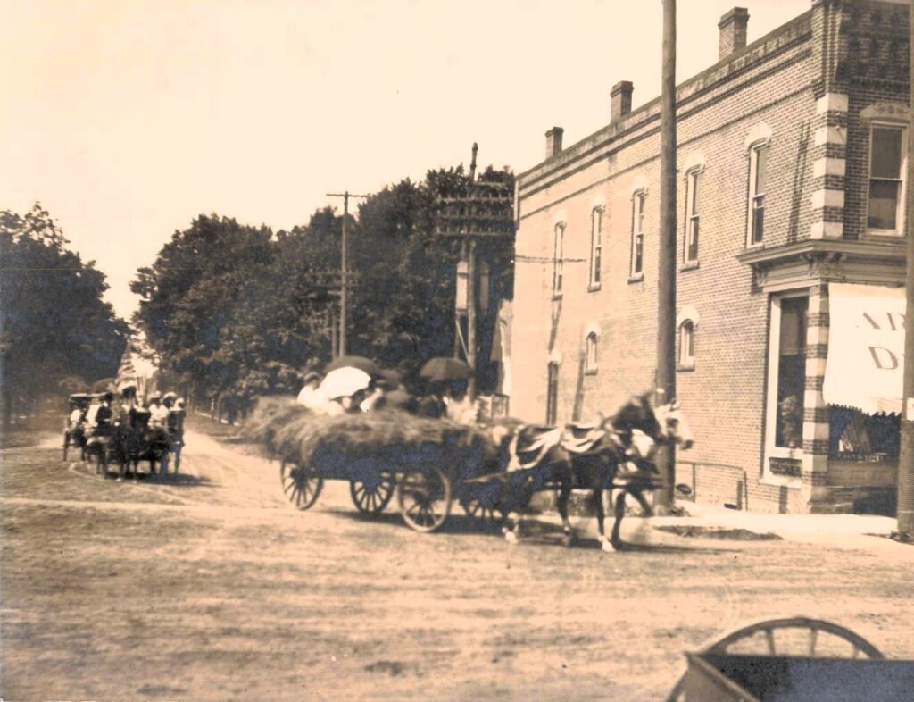 Hayride through town in the early 1900s
