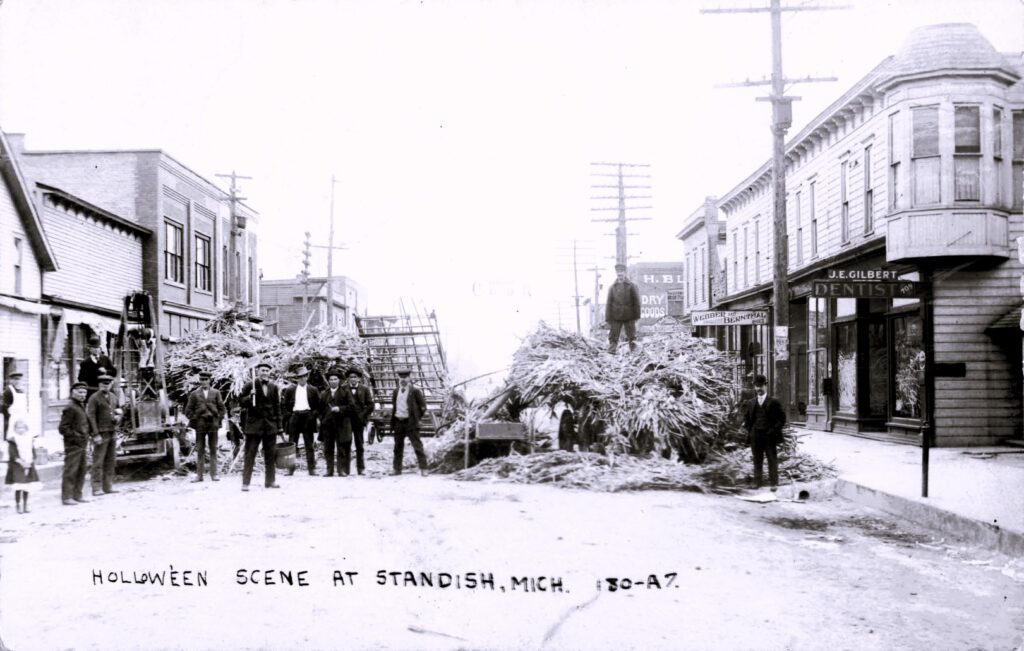 Halloween Pranks on Main in Standish 1911