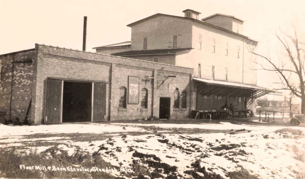 Flour mill and bean elevator, Standish. Mills and elevators made the town a working farm-market center.