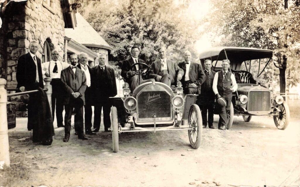 Michigan's Governor Warner (passenger) visits Standish in 1908