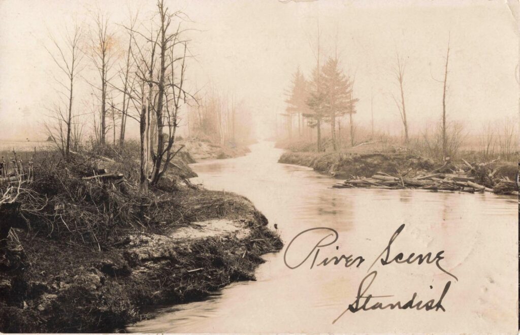 A River Scene at Standish - All Logged Out - History of Standish Michigan
