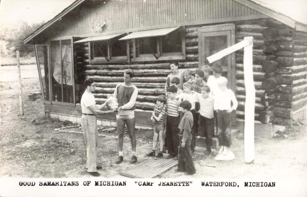 A cabin scene tied to a cleanest-cabin award shows how Camp Jeanette mixed recreation with daily discipline.