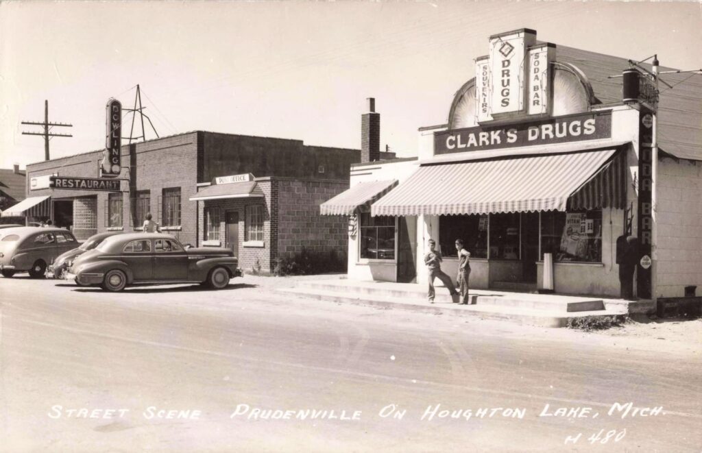 Prudenville Bowling and Clarks Drugs - History of Prudenville Michigan