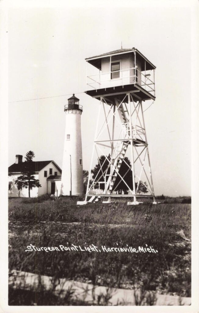 Sturgeon Point Light Station, built in 1869, still stands as a classic white brick lighthouse that warned ships of a long reef extending into Lake Huron.