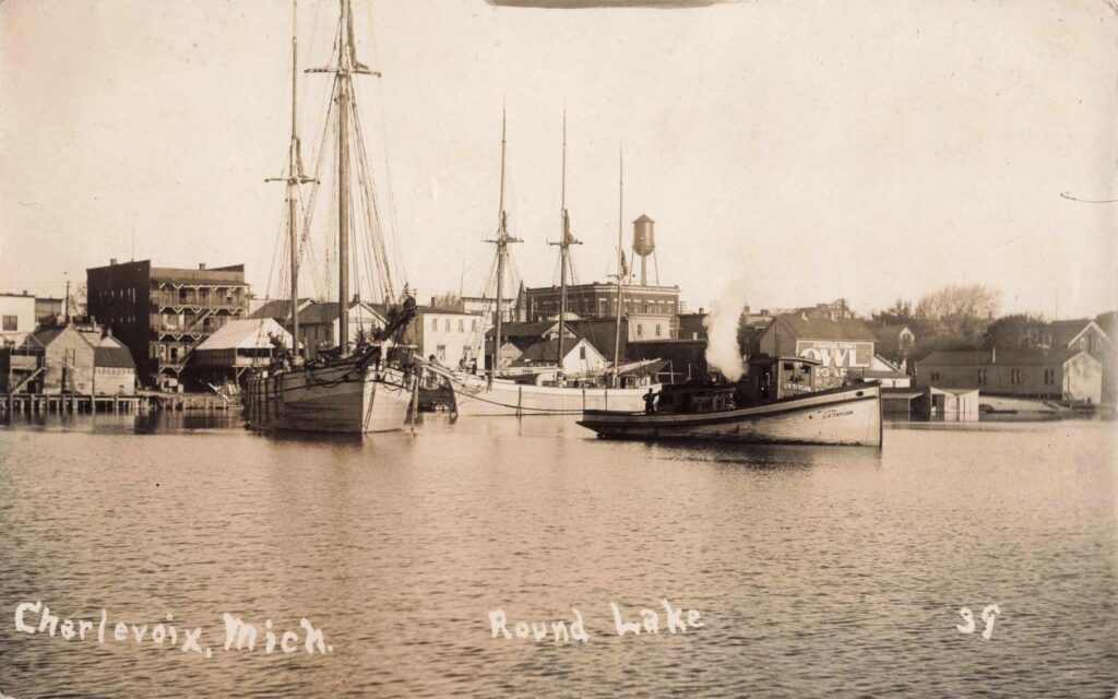 Historic boats on Round Lake