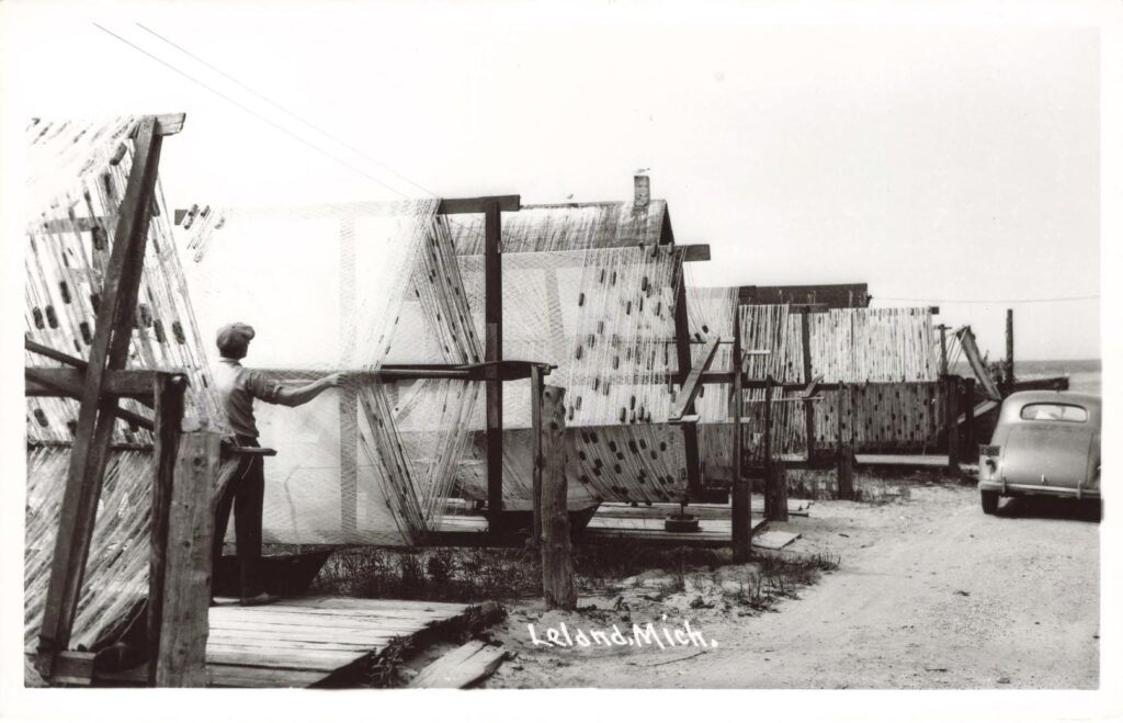 Drying Nets in Leland’s Fishing Village