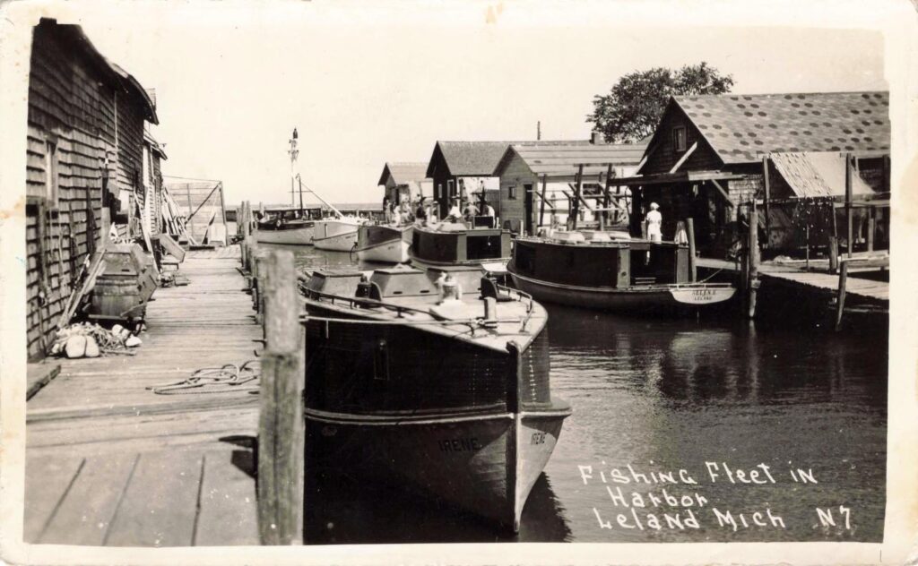 Fishing Fleet in Harbor Leland Mich.