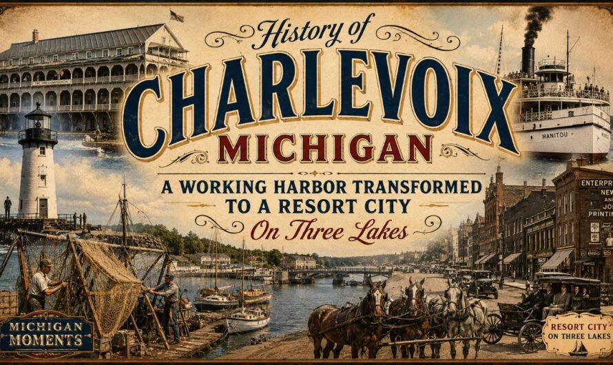 History of Charlevoix Michigan – 21 Vintage Photos Show A Working Harbor Transformed To A Resort City On Three Lakes