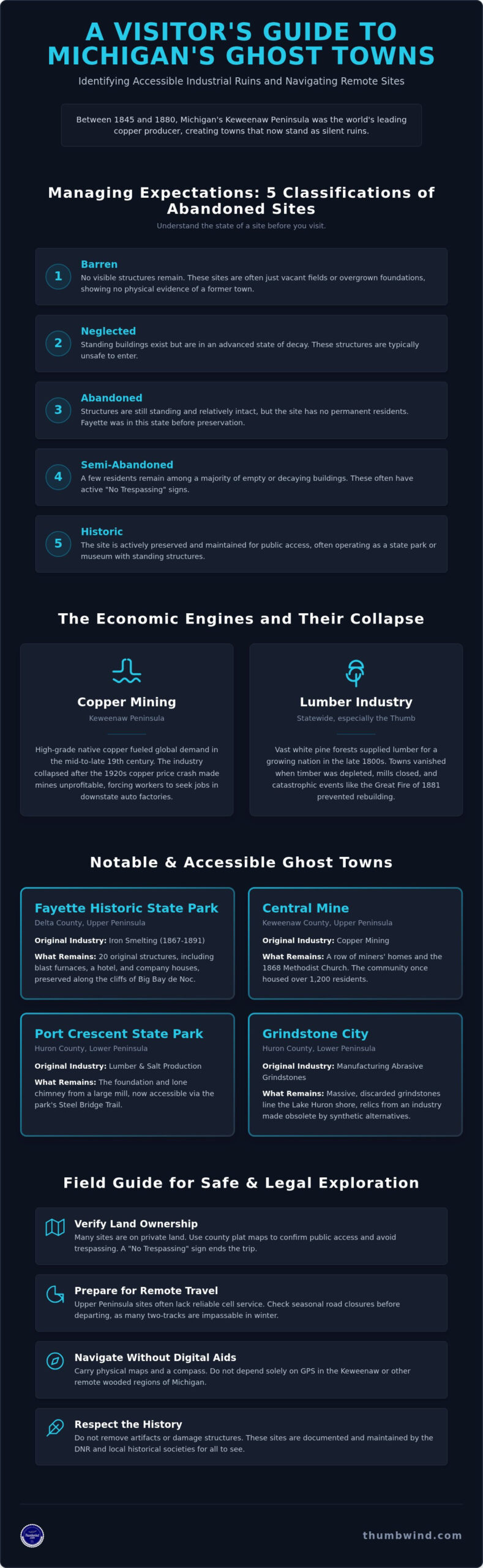 Michigan Ghost Towns: A Guide to the State’s Abandoned Industrial Settlements