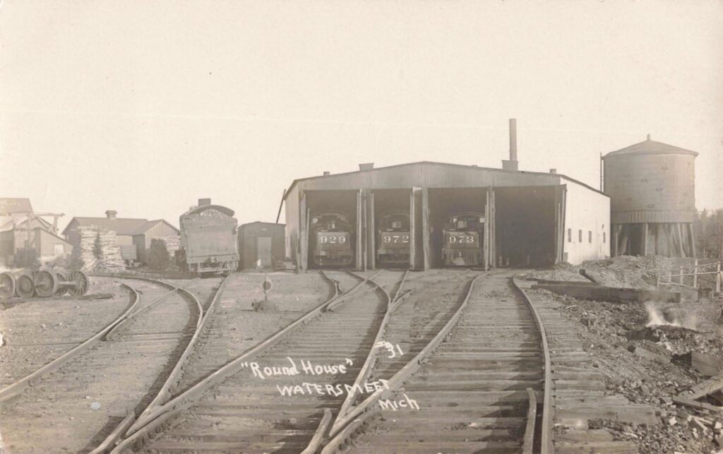 Chicago and North Western roundhouse in Watersmeet Michigan.
