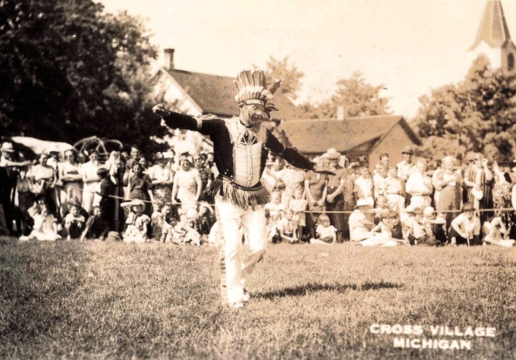 Scene from annual pow-wow at Cross Village