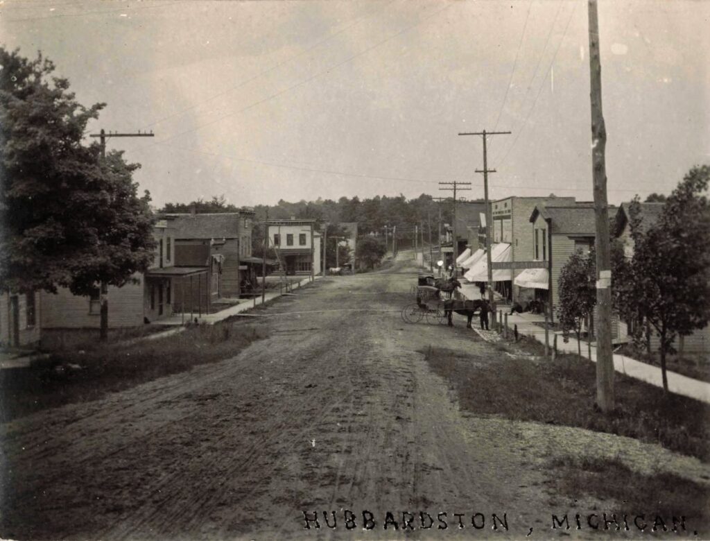 Hubbardston Michigan in the early 1900s