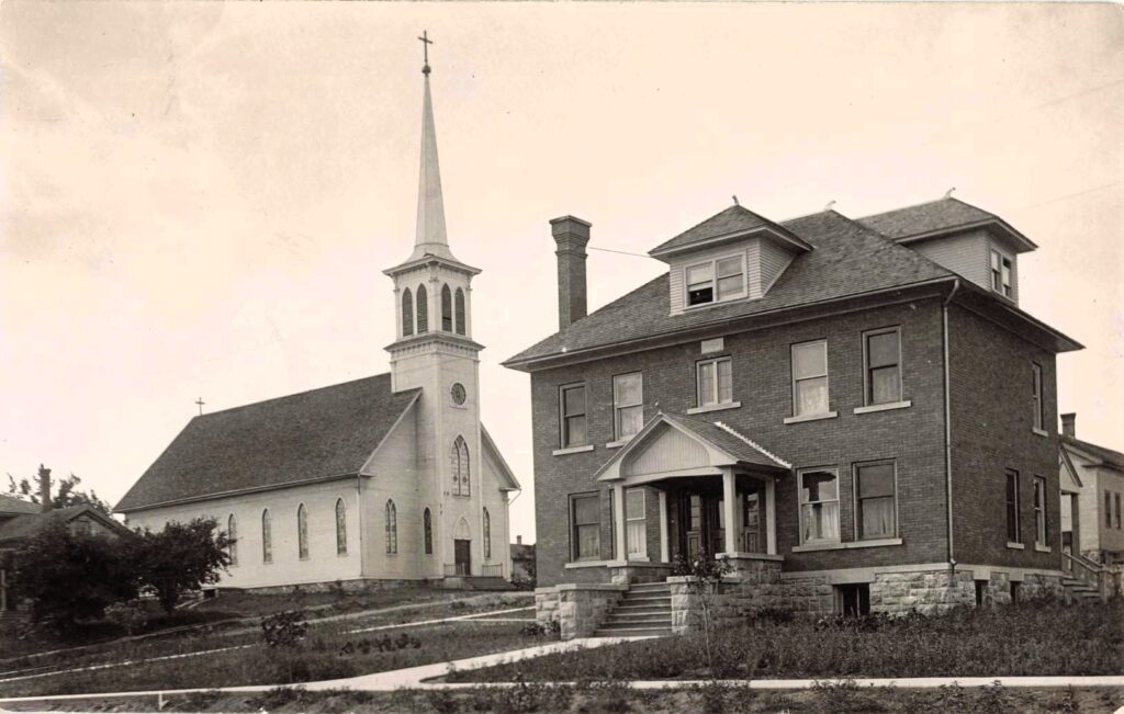St. John the Baptist Church and rectory formed the center of Hubbardston’s Irish Catholic community.