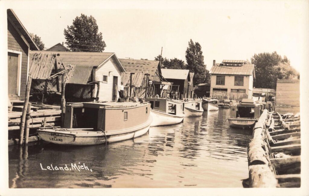 Fishing fleet at Leland 1950s