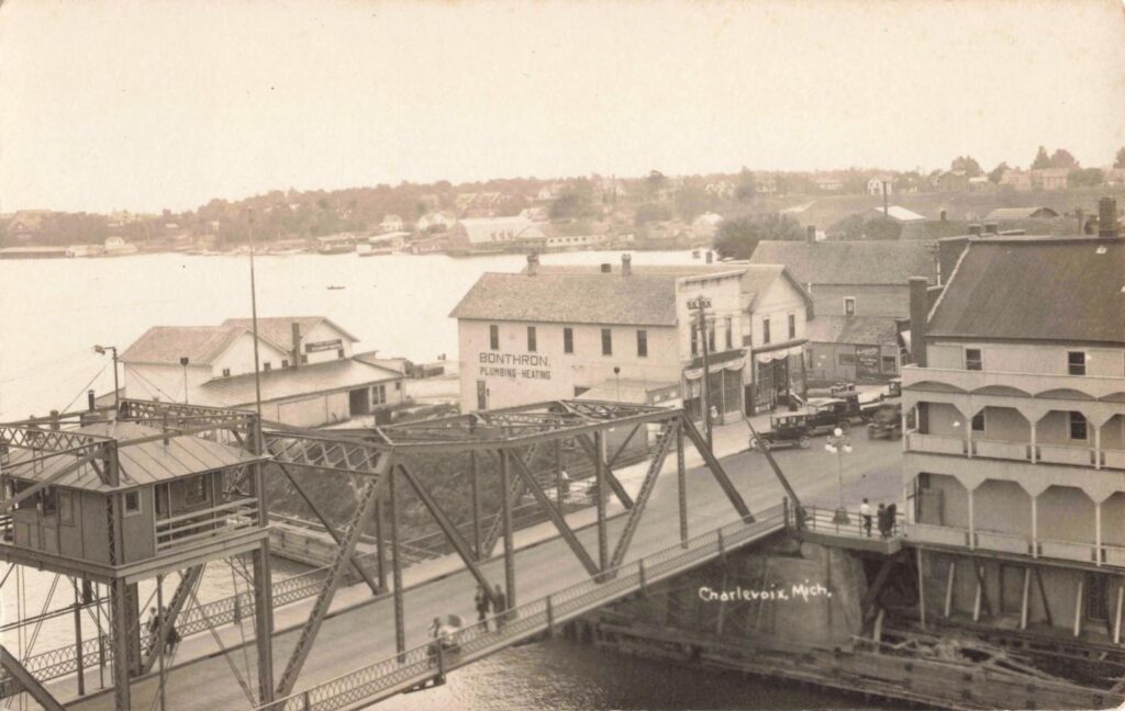 Historic bridge over water in Charlevoix