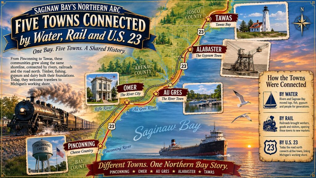 5 Towns Along North Shore of Saginaw Bay History