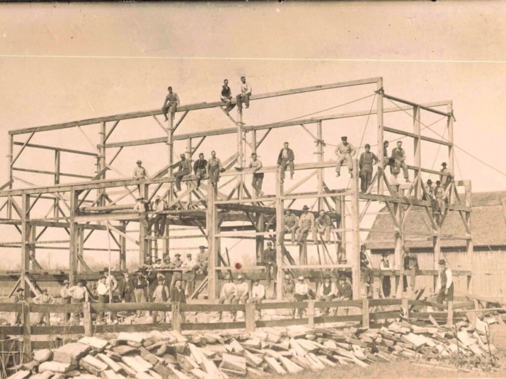 Barn Raising May 6 1911 at Bert & Maggie Parman