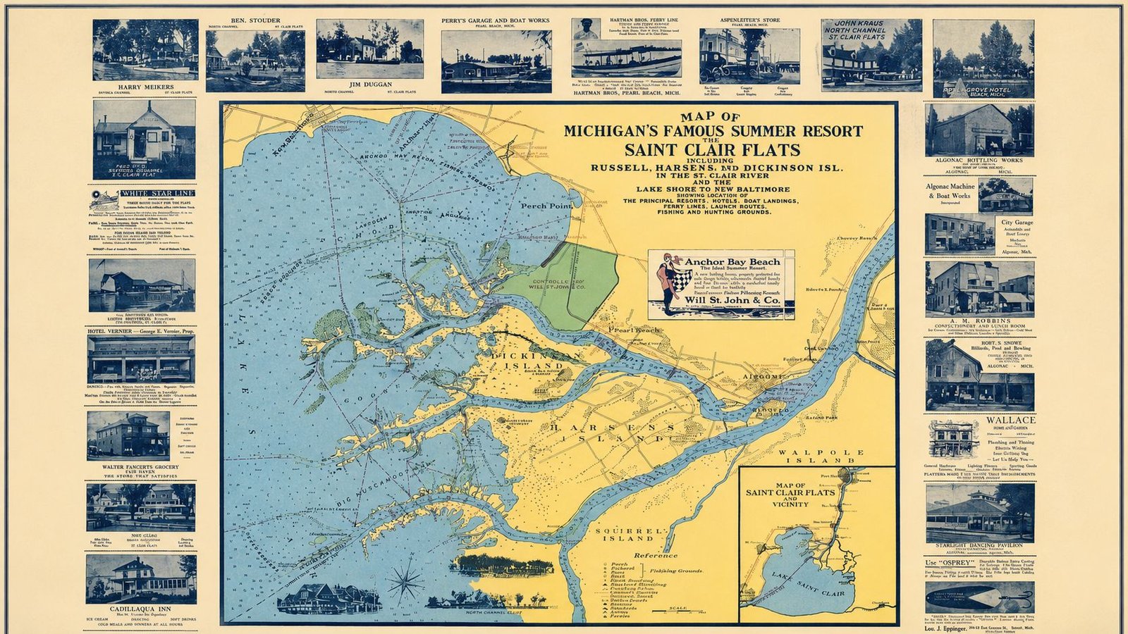 Clip of Tourist Map of St. Clair Flats